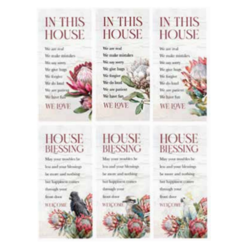 Protea in this house house blessing wall art 25x50cm assorted inspirational quote home décor sign