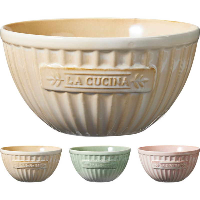 2000ml stoneware bowl in 3 assorted designs