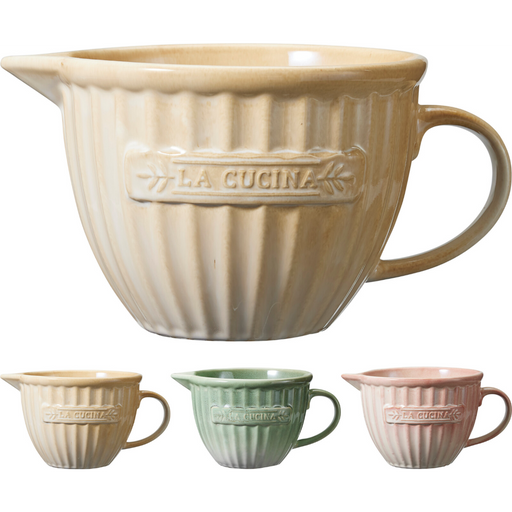 mixing bowl with handle in 3 assorted styles