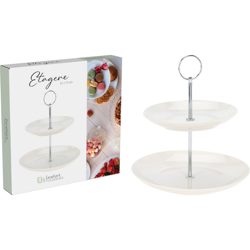 25cm two tier porcelain food stand