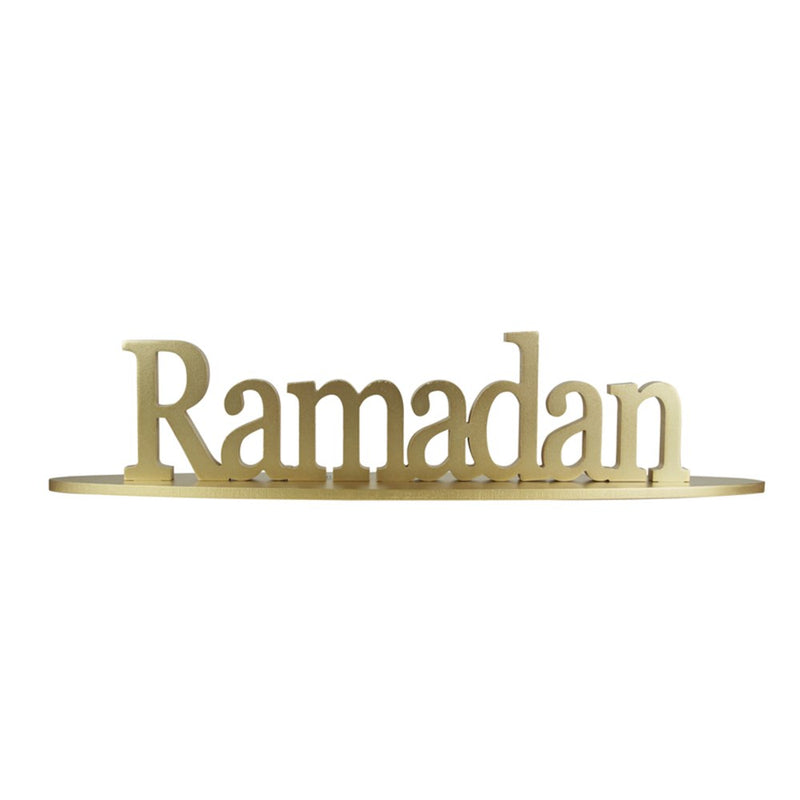 Gold standing Ramadan word sign