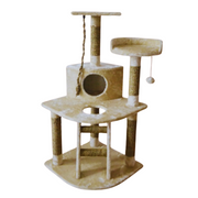 Cat Scratcher Corner with Ladder Playground Grey 55x55x120cm