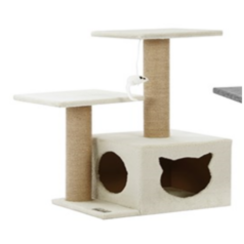 Cat Scratcher 2 platform Hideaway Tower 48x35x63cm Cream