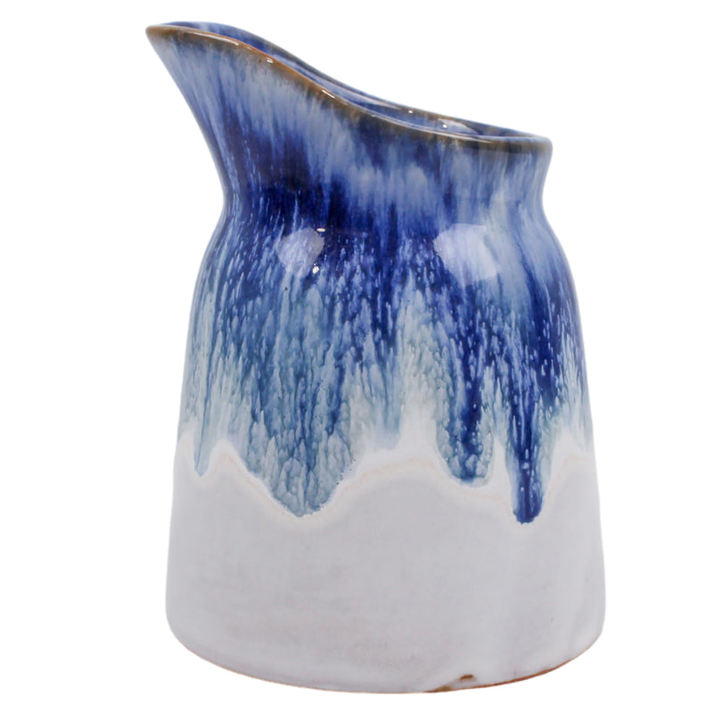 Blue ceramic sauce jug