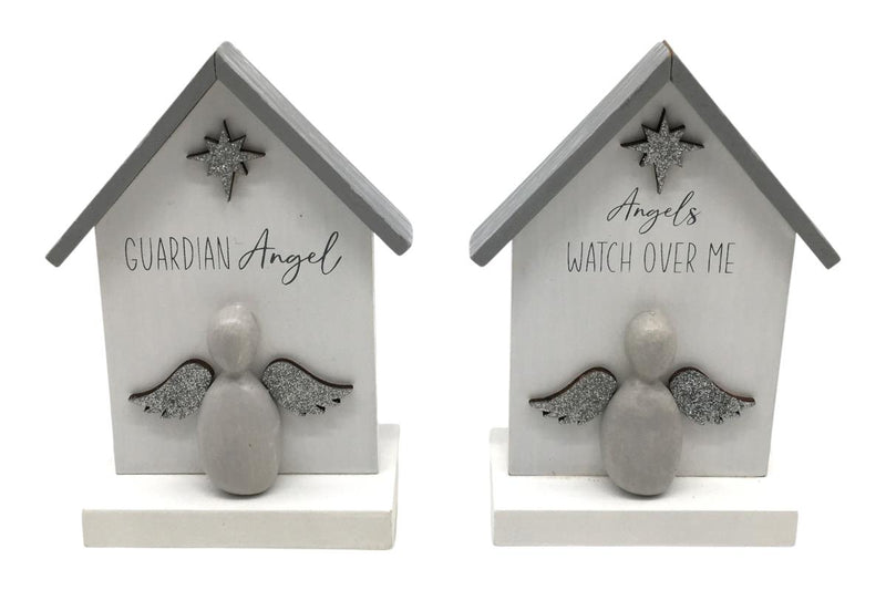 Assorted guardian angel rock plaque 14x9cm