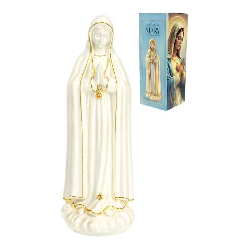 Mary figurine with real gold detailing 31x11cm