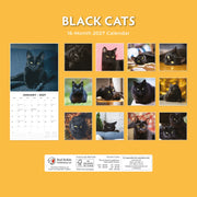 2027 Square Wall Calendar Black Cats image 2 – thumbnail