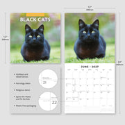 2027 Square Wall Calendar Black Cats image 3 – thumbnail