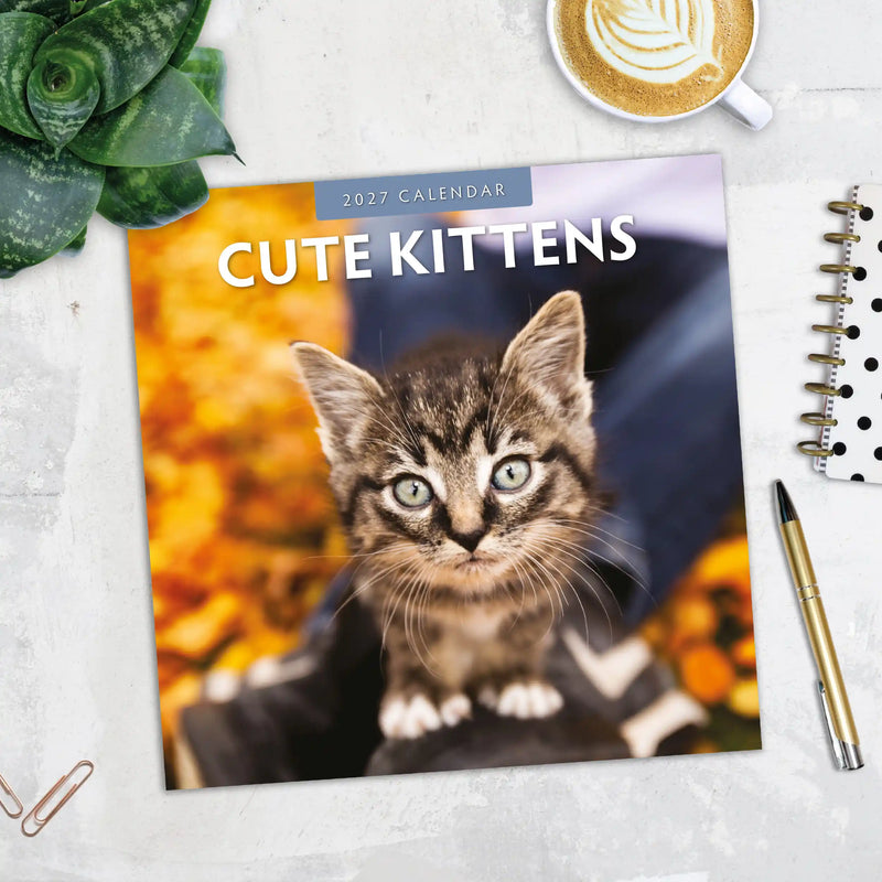 2027 Square Wall Calendar Cute Kittens image 5