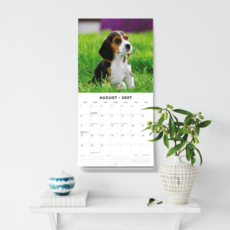2027 Square Wall Calendar Cute Puppies image 6