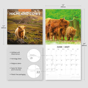 2027 Square Wall Calendar Highland Cows image 3 – thumbnail