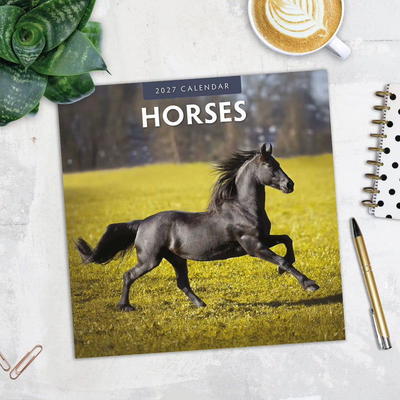 2027 Square Wall Calendar Horses image 5