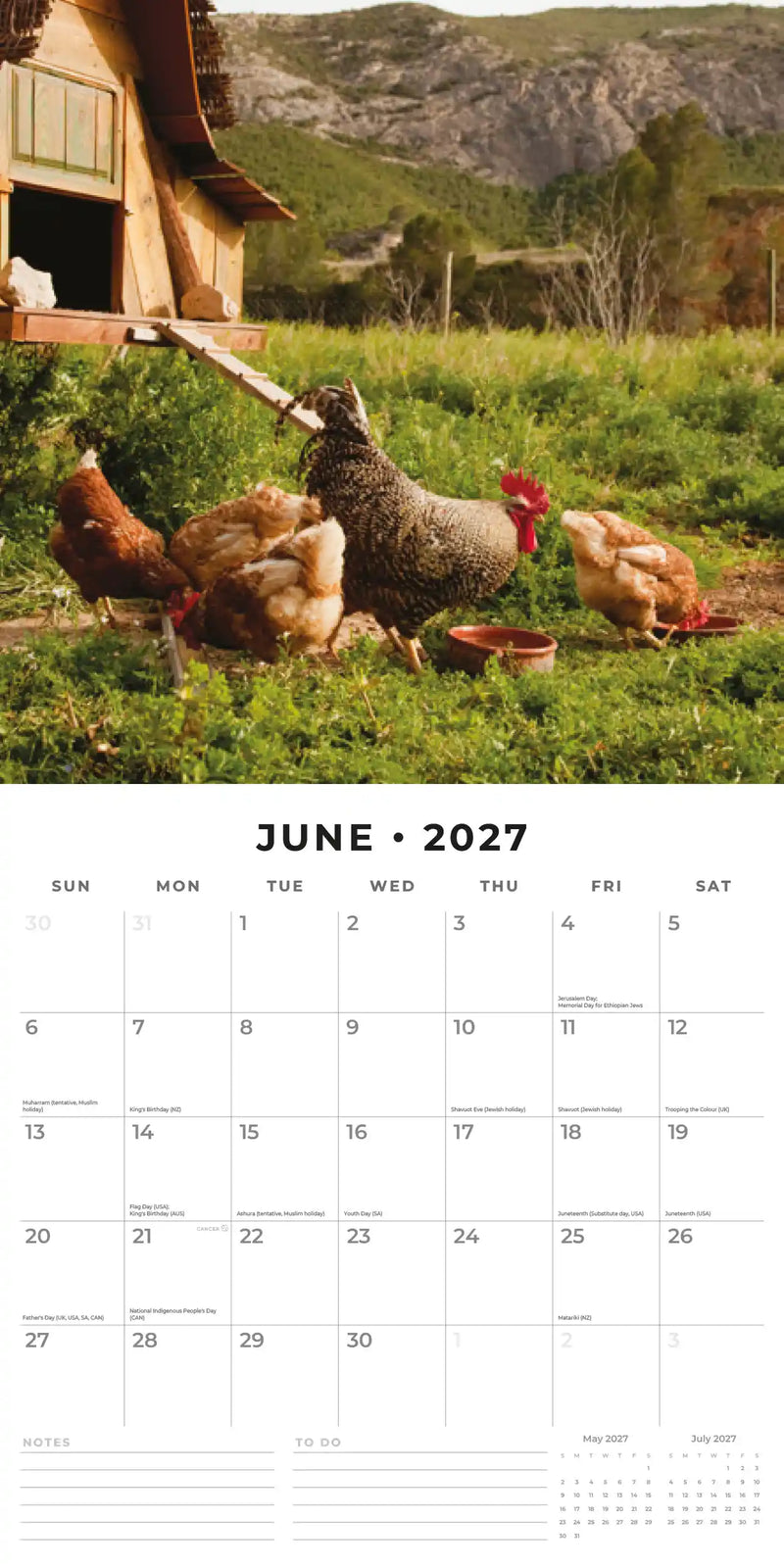 2027 Square Wall Calendar On The Farm image 4