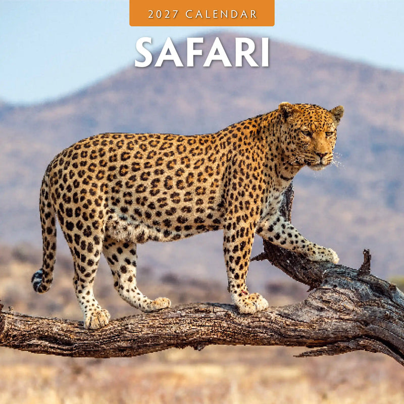 2027 Safari square wall calendar with wildlife photography