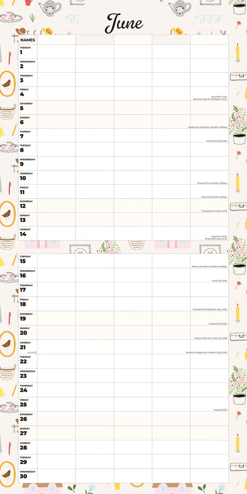 2027 Square Wall Calendar Family Organiser - At Home image 4