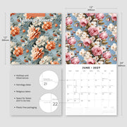 2027 Square Wall Calendar Vintage Roses image 3 – thumbnail