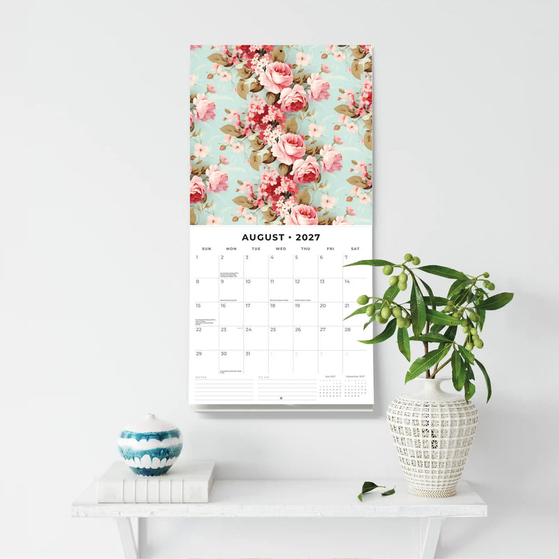 2027 Square Wall Calendar Vintage Roses image 6