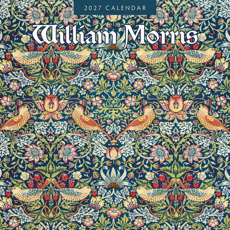 2027 William Morris square wall calendar with decorative patterns