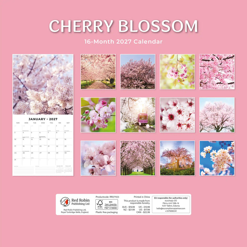 2027 Square Wall Calendar Cherry Blossom image 2