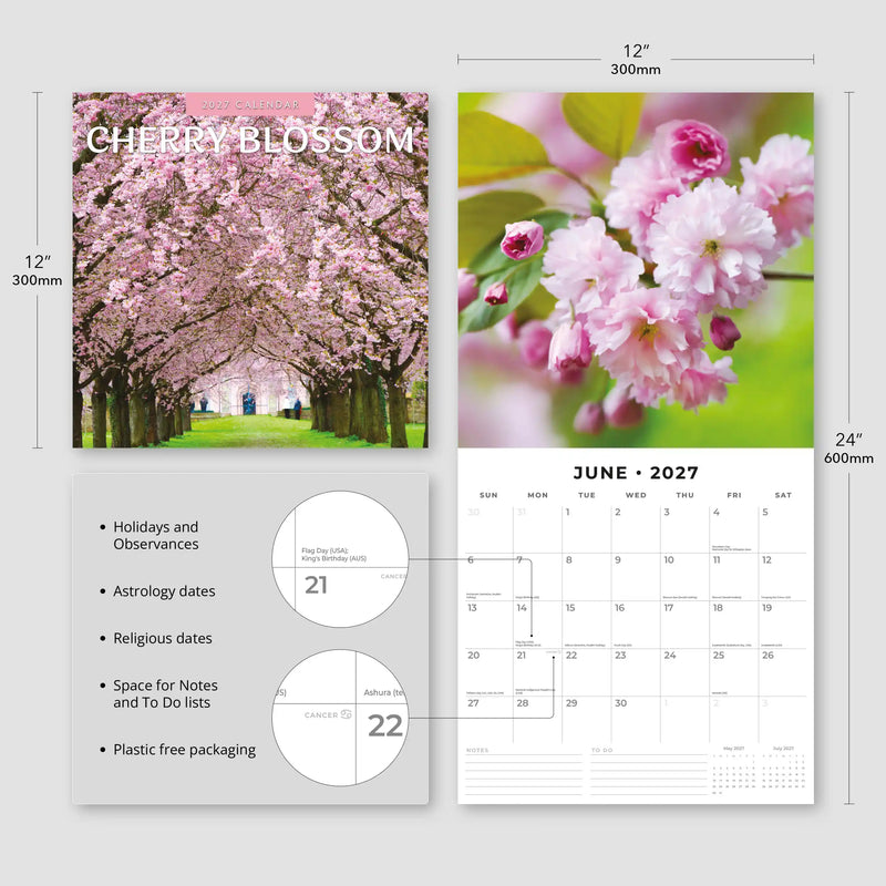2027 Square Wall Calendar Cherry Blossom image 3