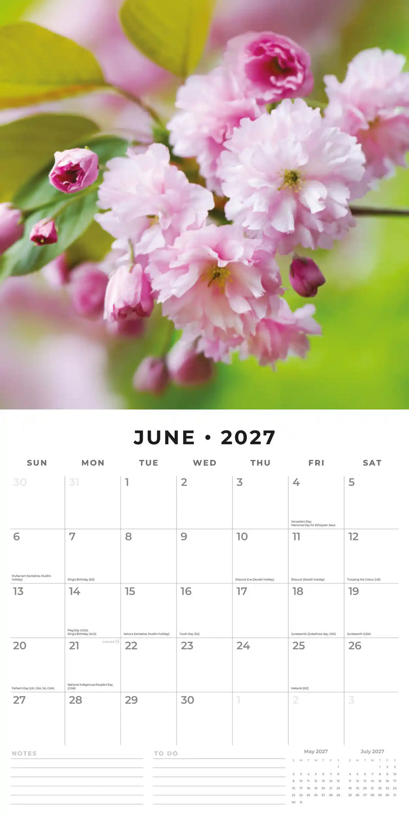 2027 Square Wall Calendar Cherry Blossom image 4