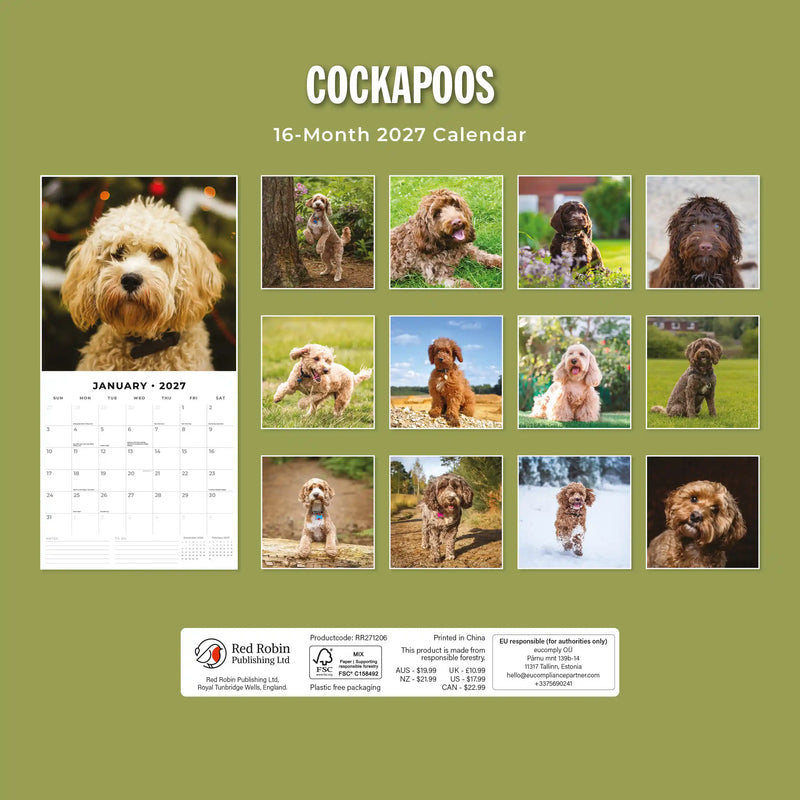 2027 Square Wall Calendar Cockapoos image 2