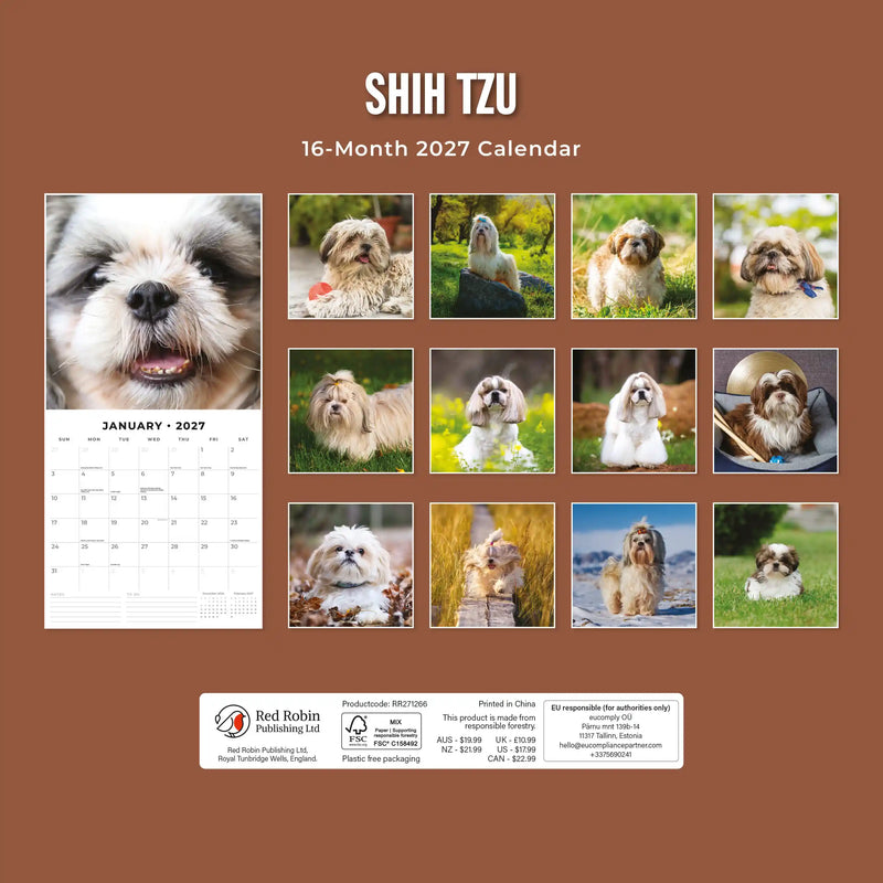 2027 Square Wall Calendar Shih Tzu image 2