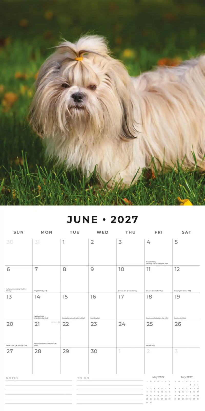 2027 Square Wall Calendar Shih Tzu image 4