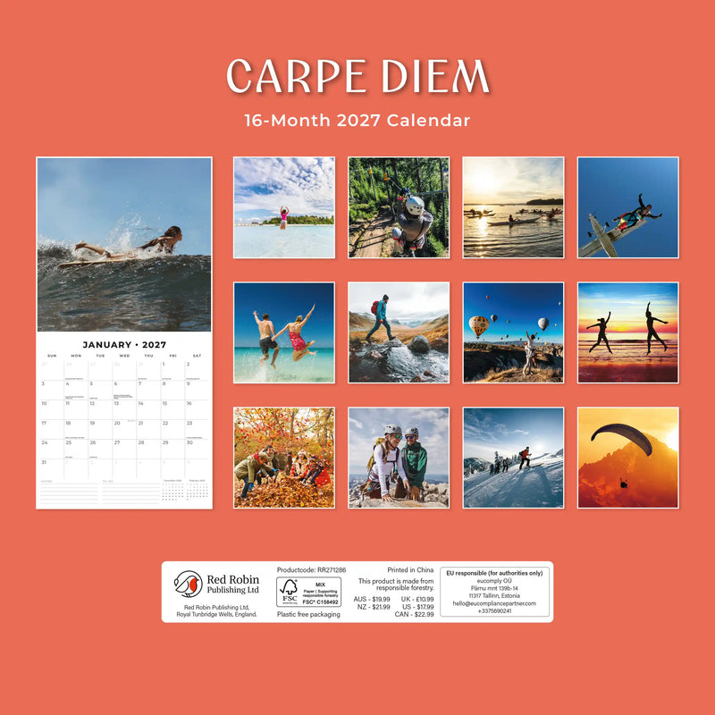 2027 Square Wall Calendar Carpe Diem image 2