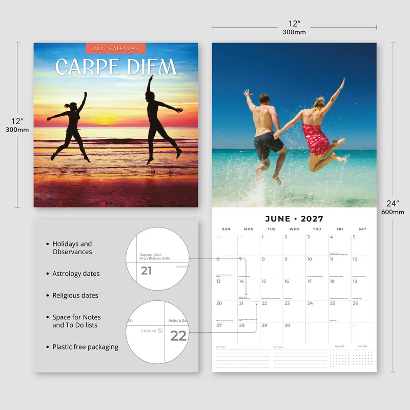 2027 Square Wall Calendar Carpe Diem image 3