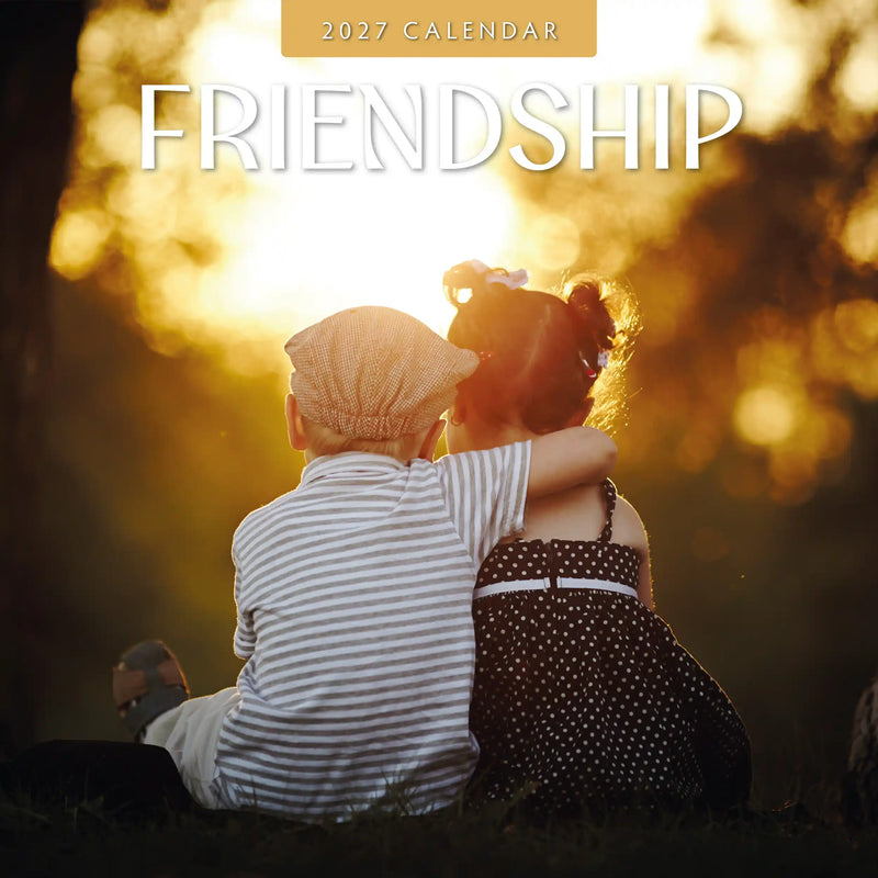 2027 Friendship square wall calendar with friendship-themed imagery