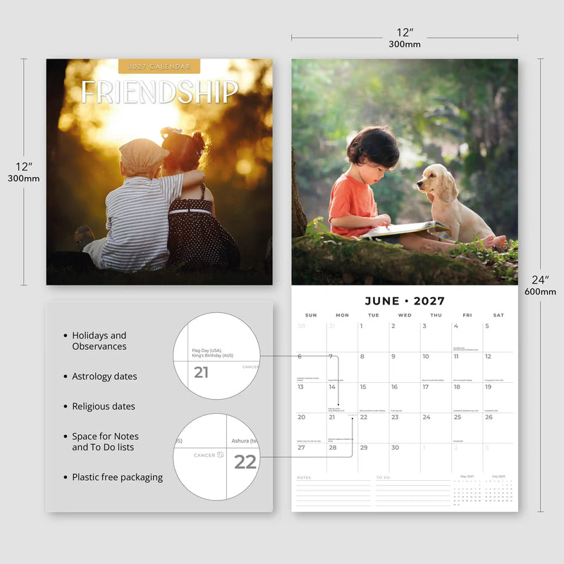 2027 Square Wall Calendar Friendship image 3