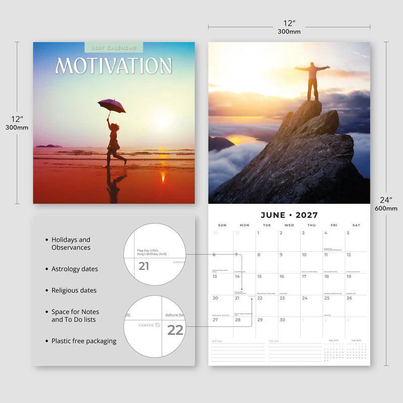 2027 Square Wall Calendar Motivation image 3
