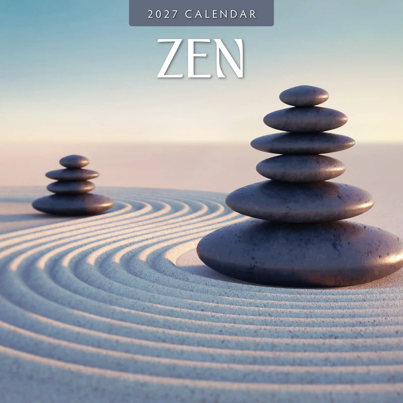 2027 Zen square wall calendar with calming imagery
