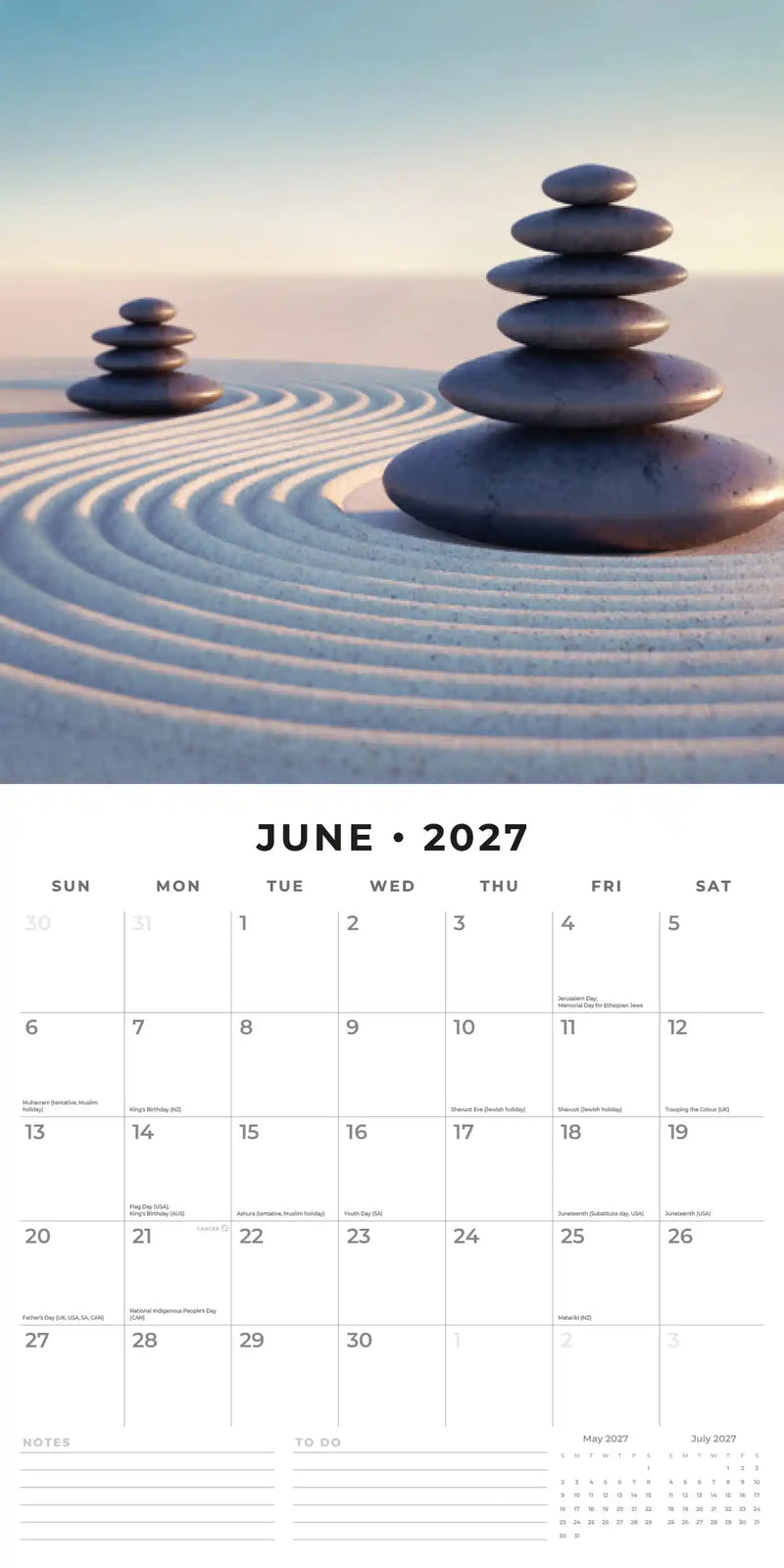2027 Square Wall Calendar Zen image 4