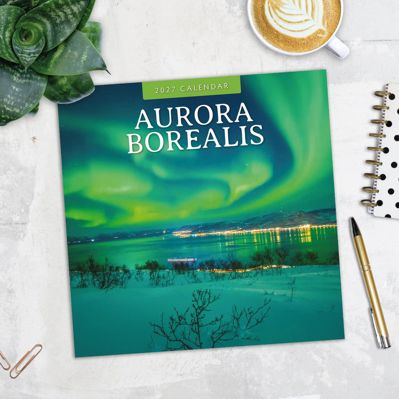 2027 Square Wall Calendar Aurora Boraellis - Northern lights image 5
