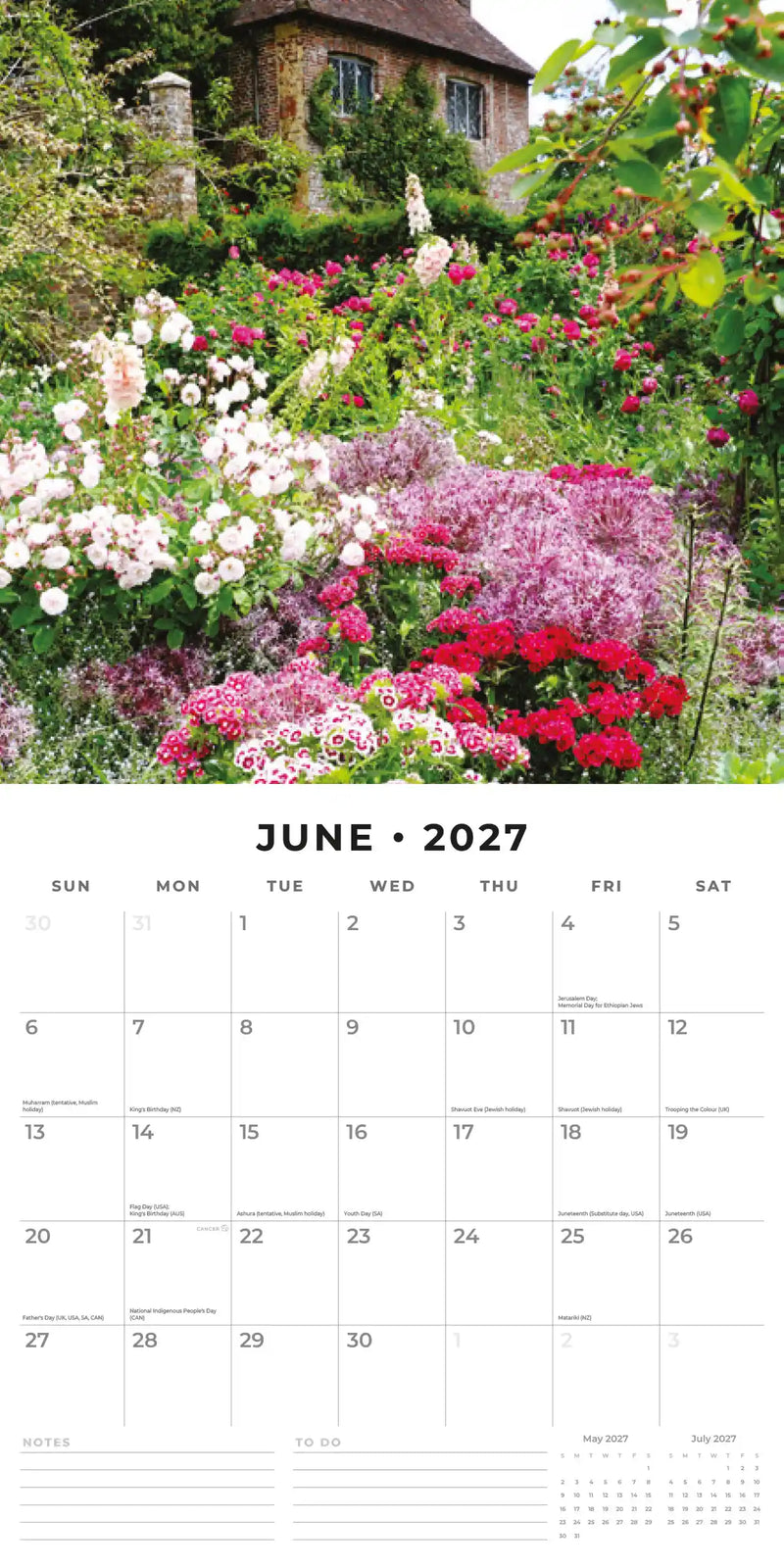 2027 Square Wall Calendar Beautiful Gardens image 4