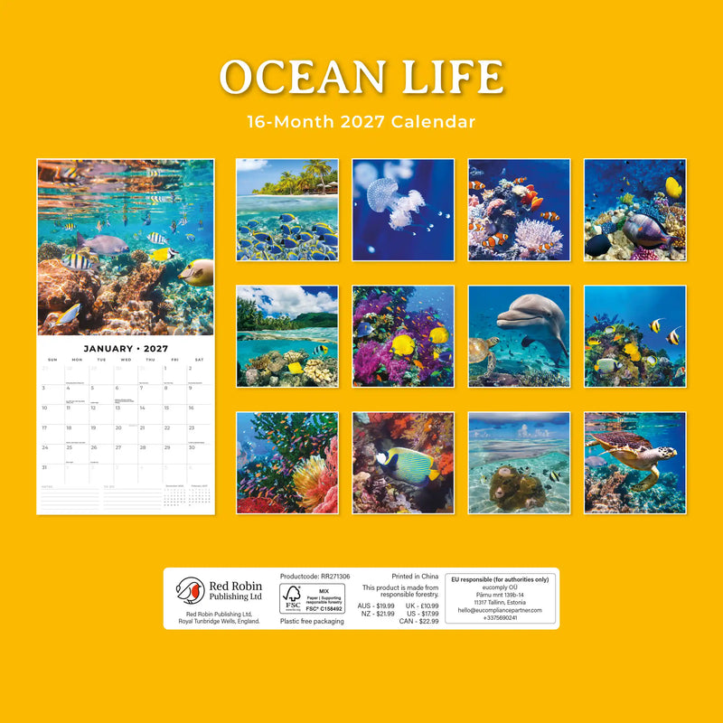 2027 Square Wall Calendar Ocean Life image 2