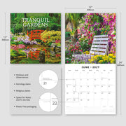 2027 Square Wall Calendar Tranquil Gardens image 3 – thumbnail