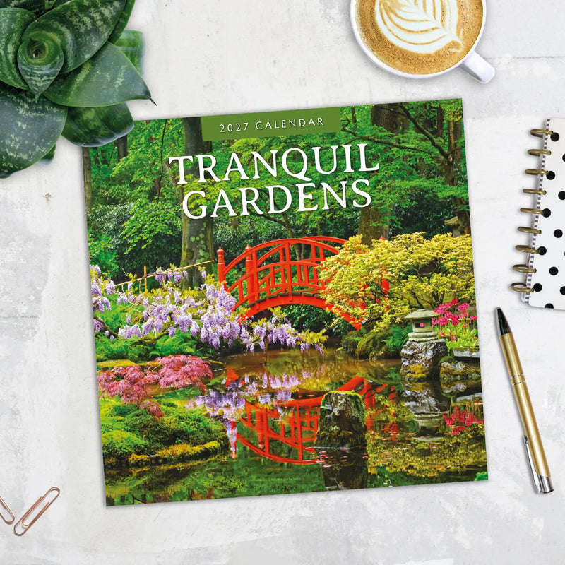 2027 Square Wall Calendar Tranquil Gardens image 5