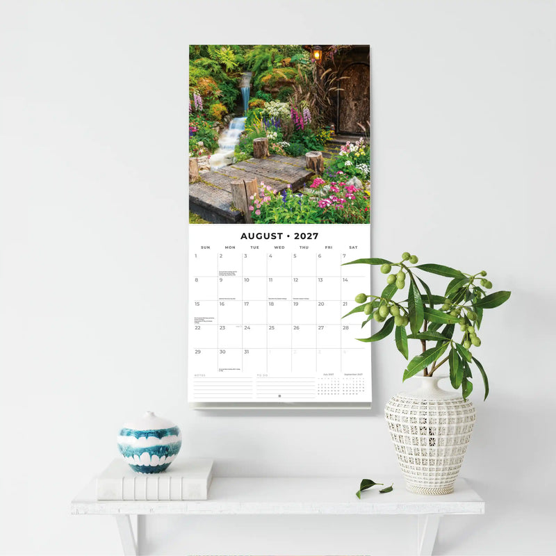 2027 Square Wall Calendar Tranquil Gardens image 6