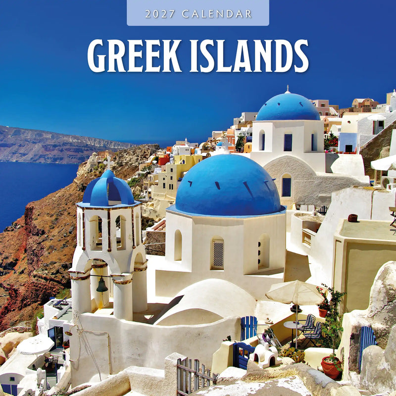 2027 Greek Islands square wall calendar with Mediterranean scenery