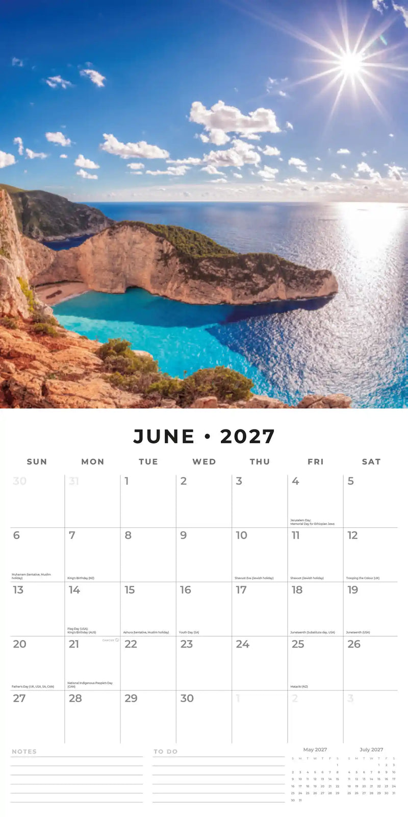 2027 Square Wall Calendar Greek Islands image 4