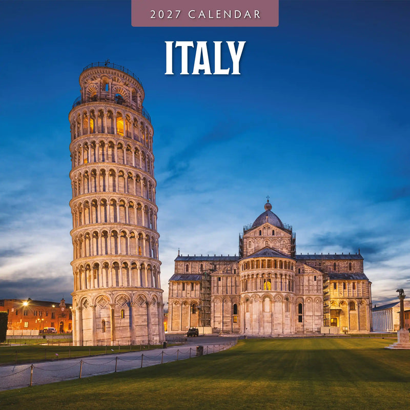 2027 Italy square wall calendar with Italian travel scenery