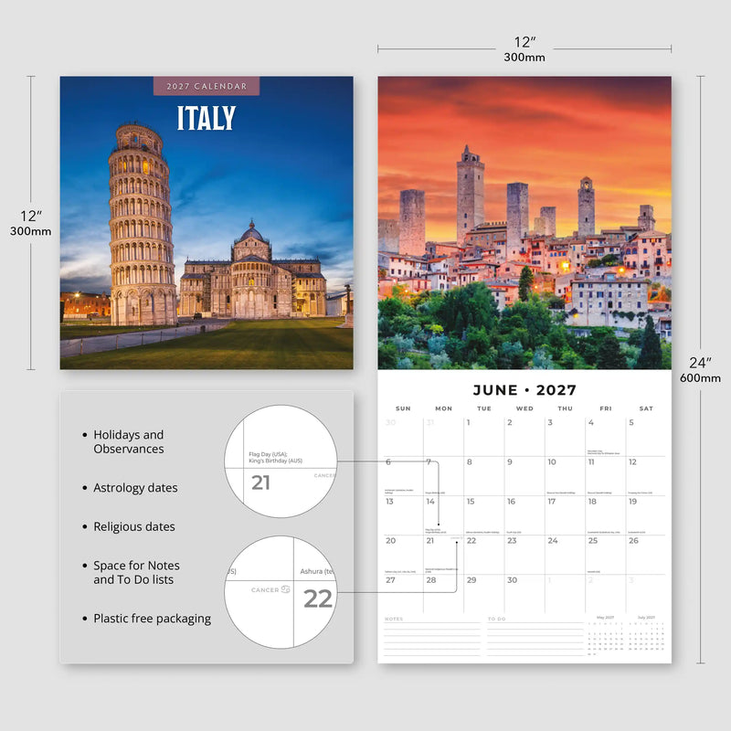 2027 Square Wall Calendar Italy image 3