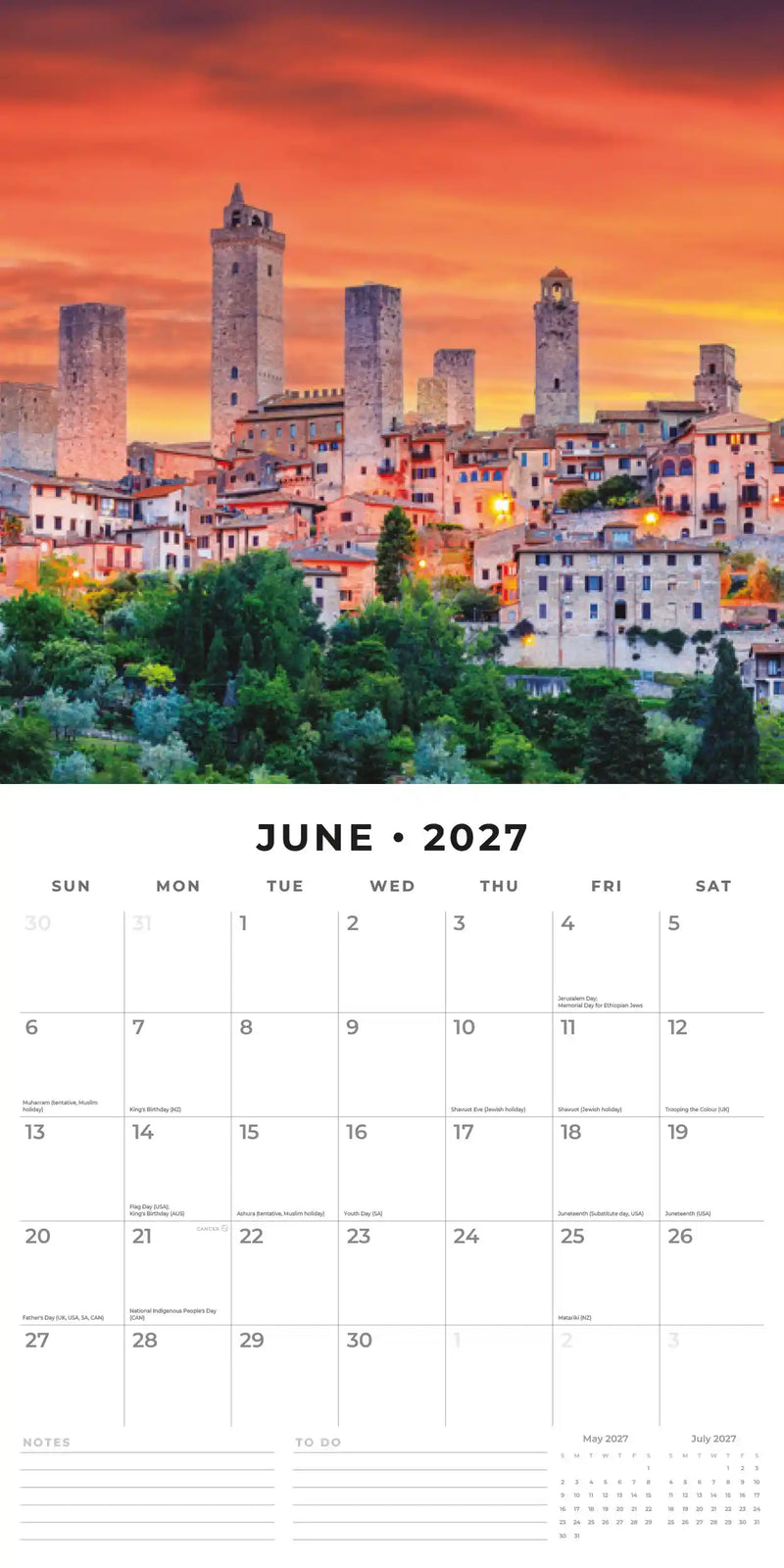2027 Square Wall Calendar Italy image 4