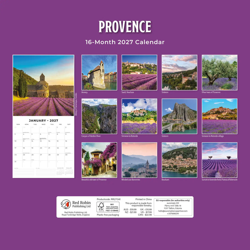 2027 Square Wall Calendar Provence image 2