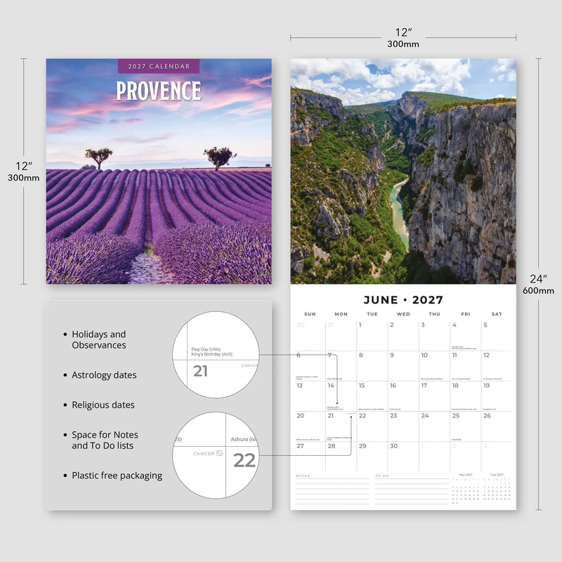 2027 Square Wall Calendar Provence image 3