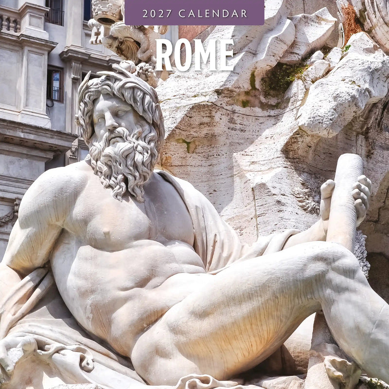 2027 square wall calendar featuring Rome city scenes