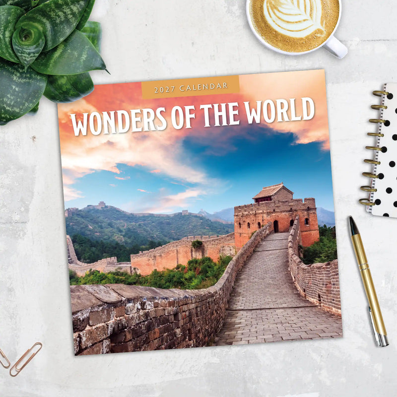 2027 Square Wall Calendar Wonders of the World image 5